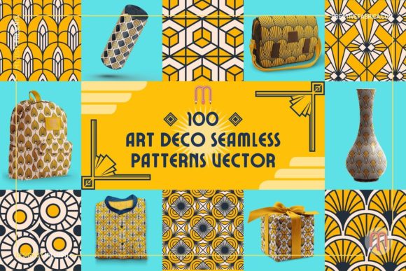 100 Art Deco Seamless Patterns Vector: Elegant, Flexible Design Resources for Creative Professionals