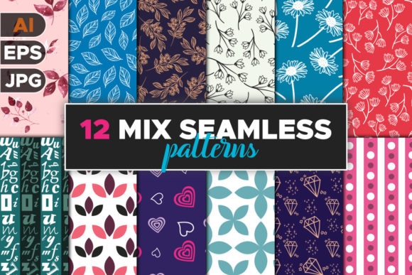 12 Unique Seamless Patterns and Papers