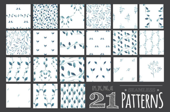 21 Watercolor Seamless Patterns