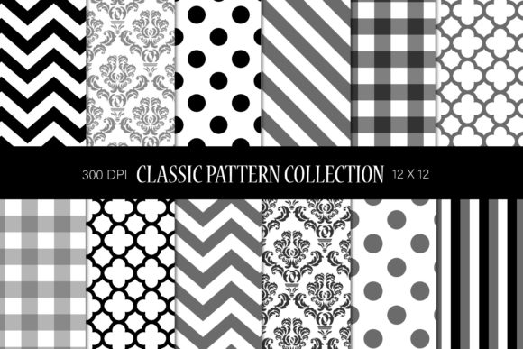 Black White Grey Geometric Patterns