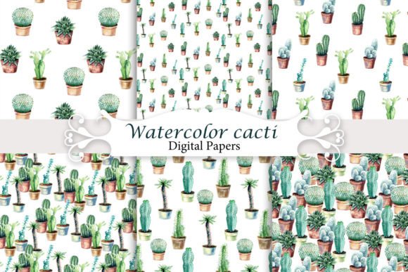 Cacti Seamless Patterns