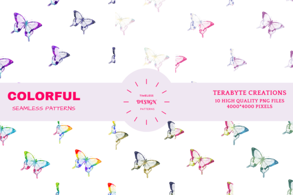 Colorful Butterfly Seamless Patterns