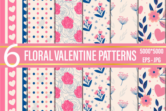 Floral Valentine Patterns Bundle