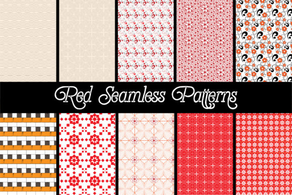 Red Seamless Patterns Set