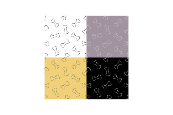 Set of Seamless Patterns with Bone for D: Versatile Design for Pet Brands and Creative Projects
