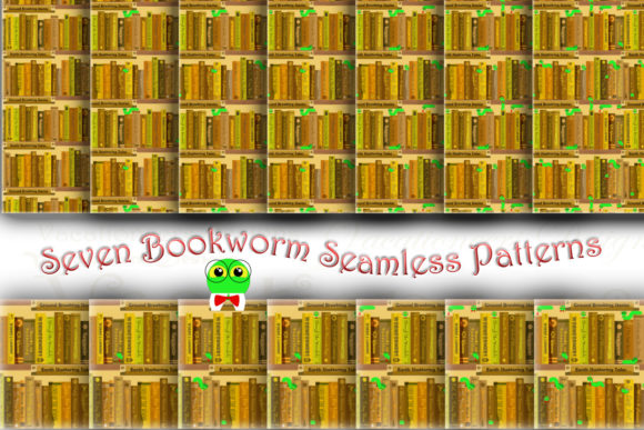 Seven Bookworm Themed Seamless Patterns: Thoughtful Design Resources for Crafters and Creators